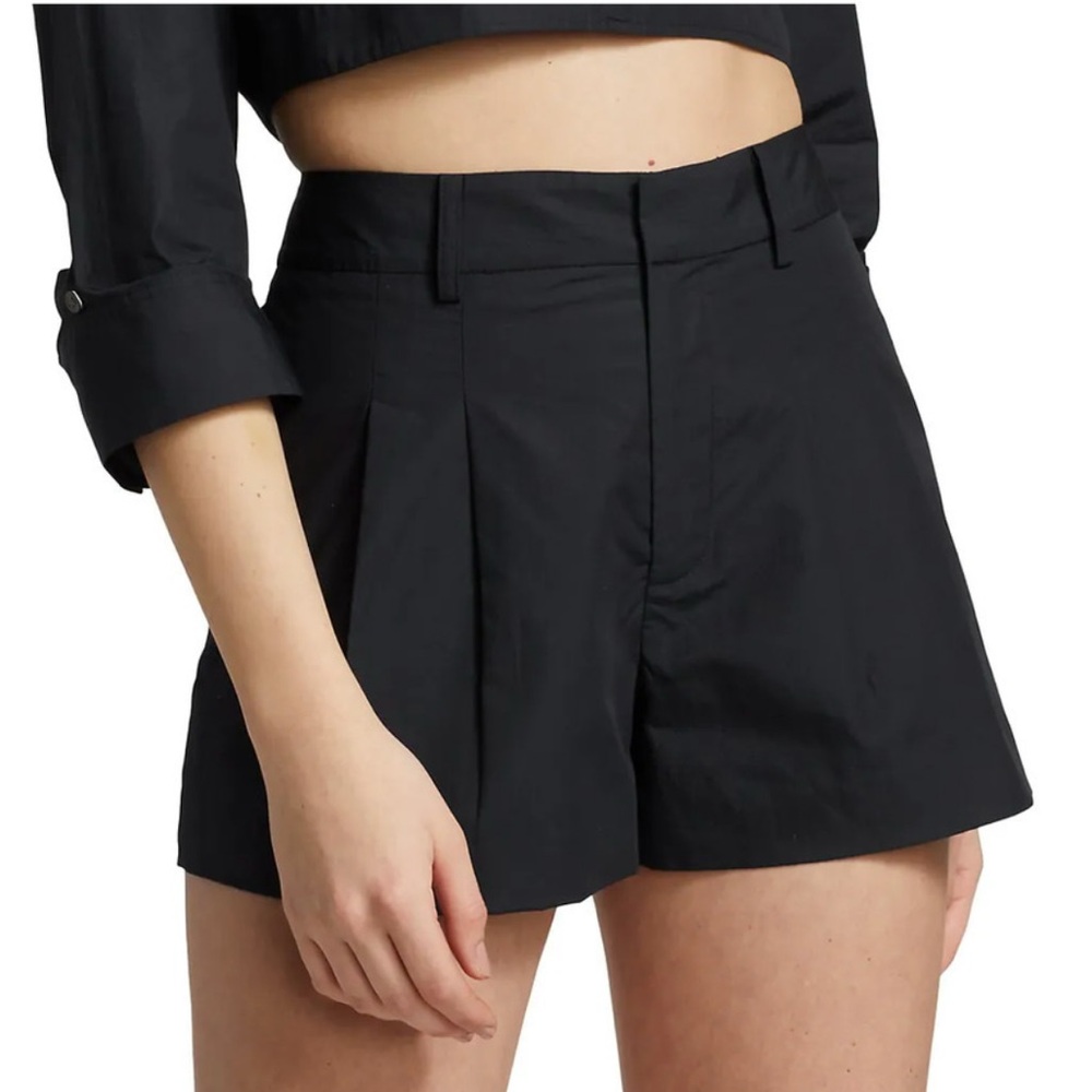 TWP Luxury Pleated Black Cotton‎ Minimalist Shorts Sz 8